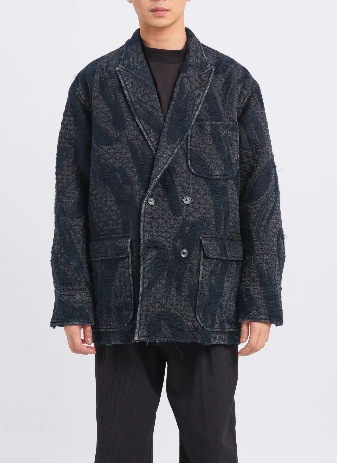 Cotton Polyester Jacquard Paisley Soft Double breasted Blazer sold by INITIAL Fashion product image thumbnail 2