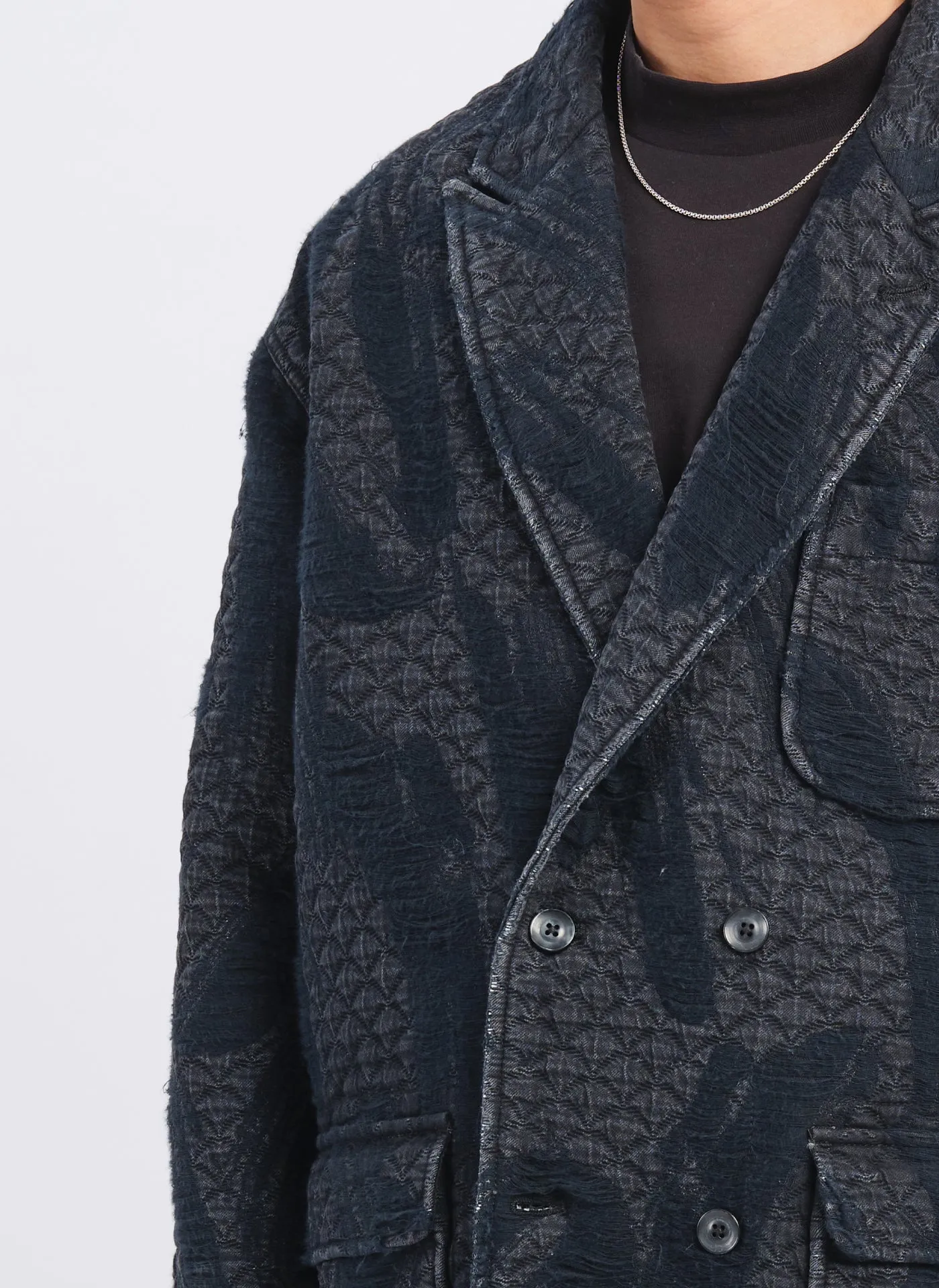 Cotton Polyester Jacquard Paisley Soft Double breasted Blazer sold by INITIAL Fashion product image thumbnail 5