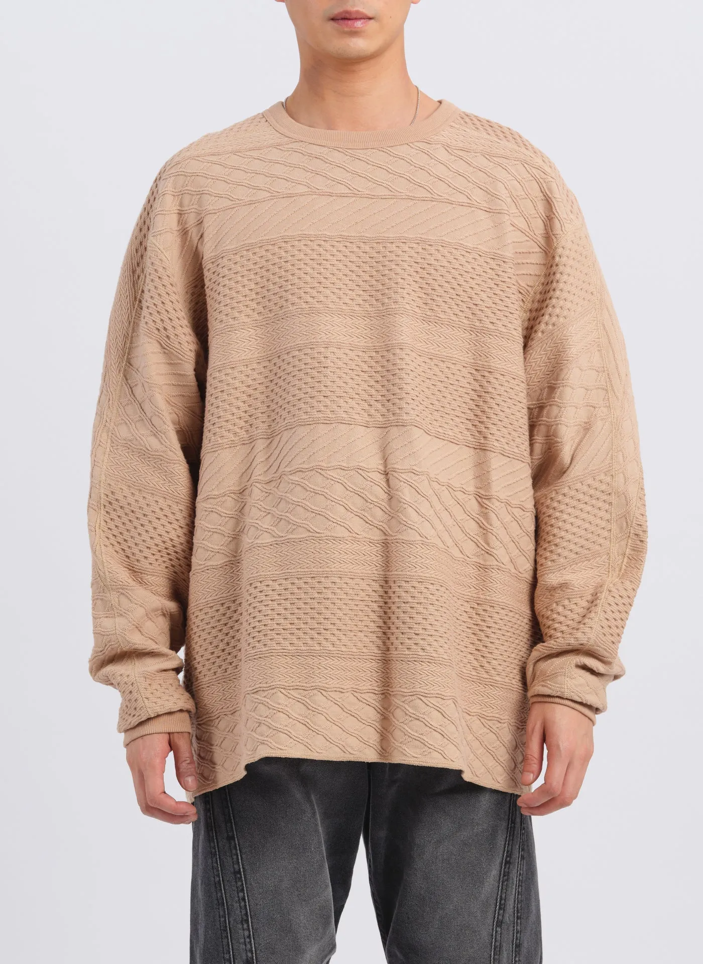 Cotton Jacquard Patchwork Tops sold by INITIAL Fashion product image thumbnail 2