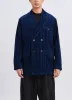 Indigo Cotton Corduroy Double Breasted Soft Blazer sold by INITIAL Fashion