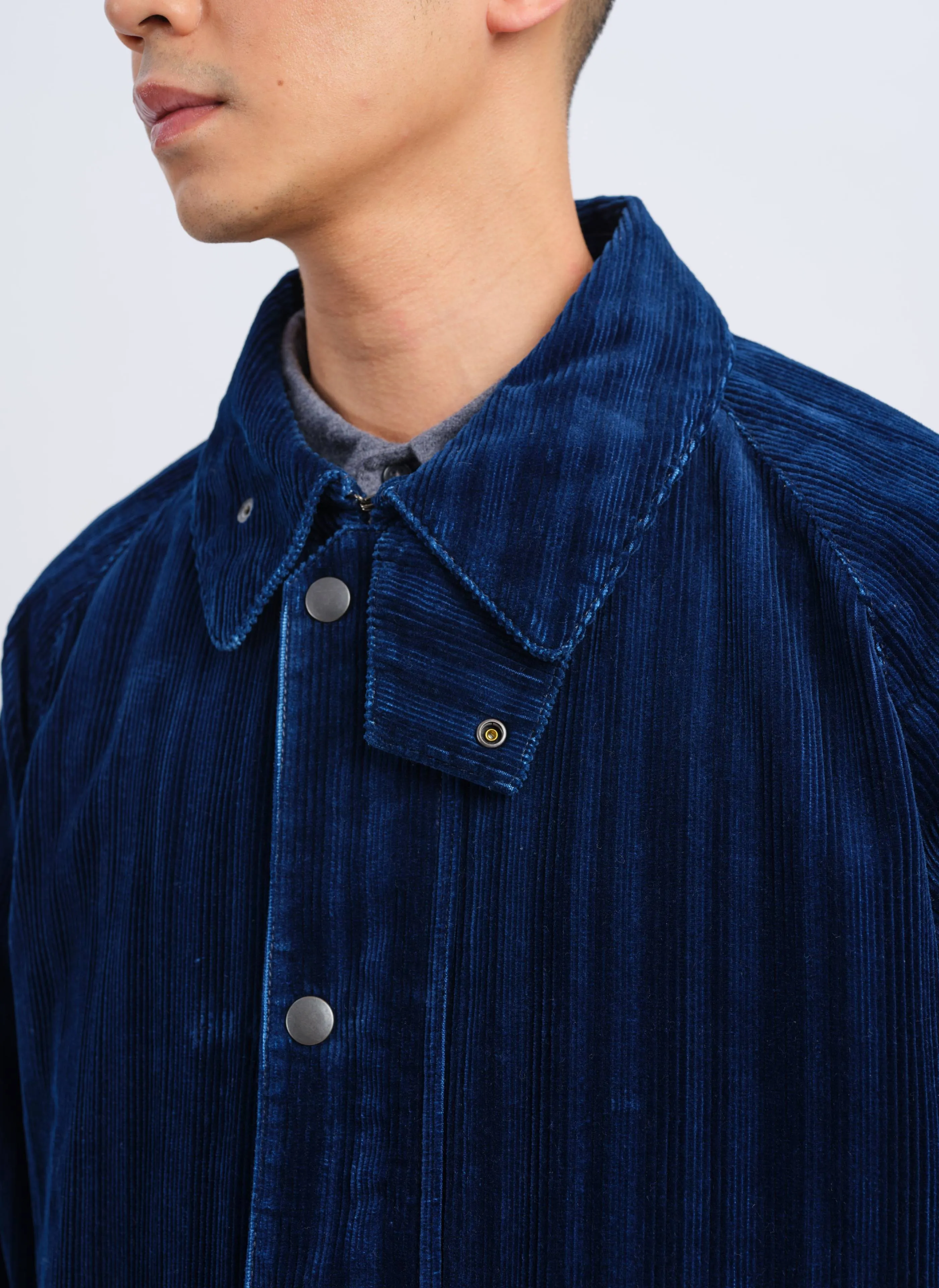 Indigo Cotton Corduroy Hunting Jacket sold by INITIAL Fashion product image thumbnail 4