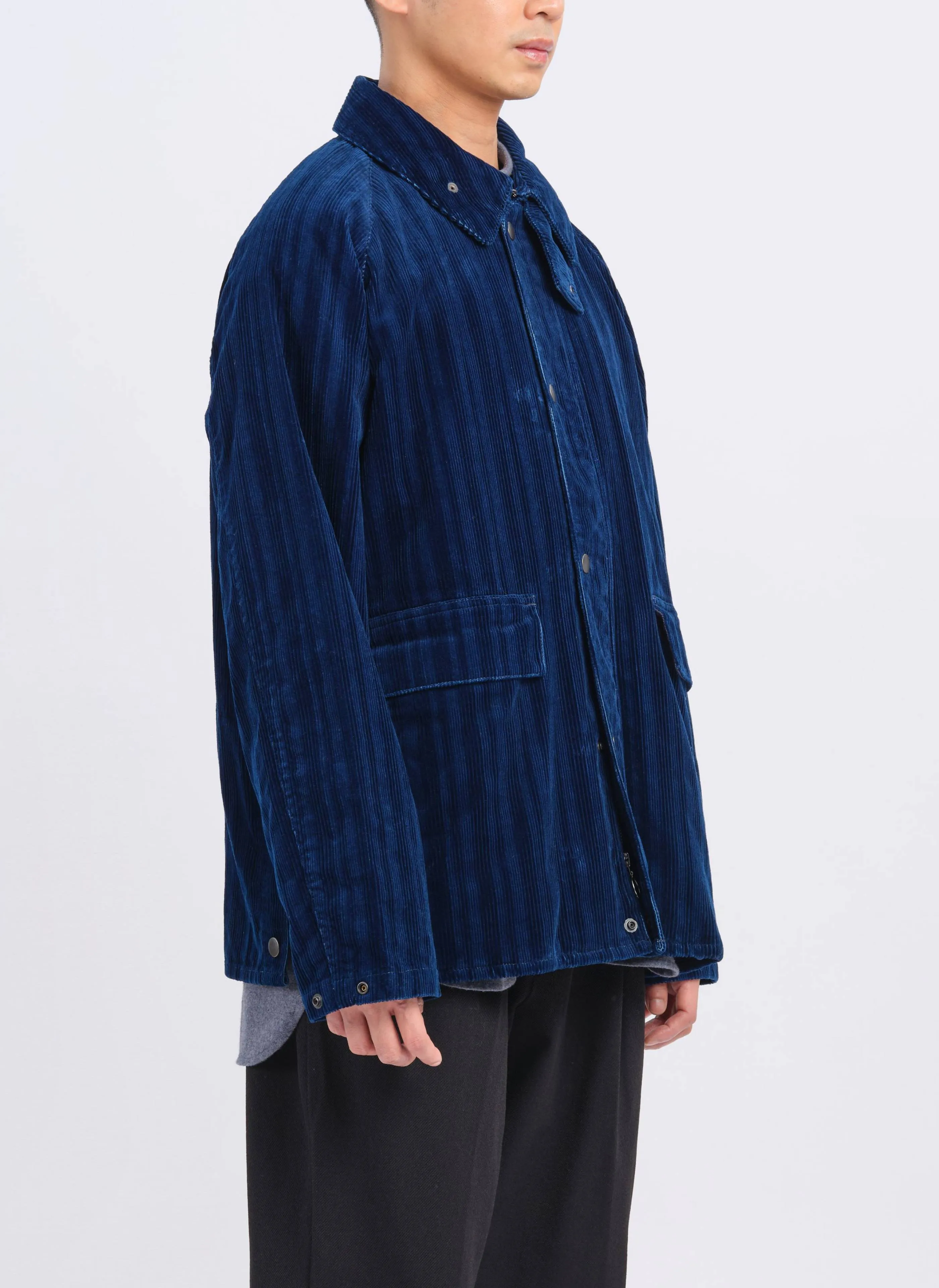 Indigo Cotton Corduroy Hunting Jacket sold by INITIAL Fashion product image thumbnail 3
