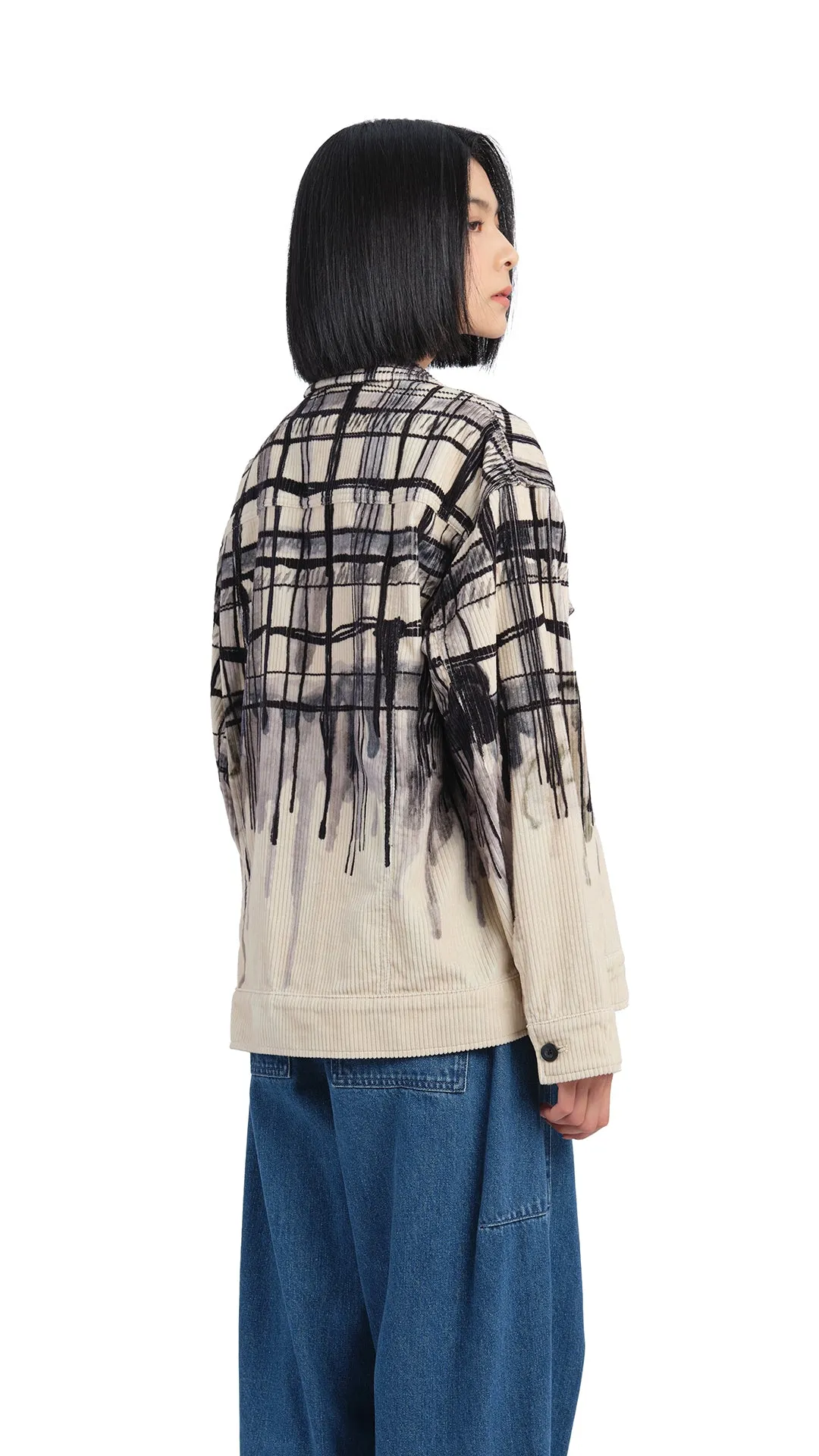 Handcrafted Checker Printed Corduroy Jacket sold by INITIAL Fashion product image thumbnail 4