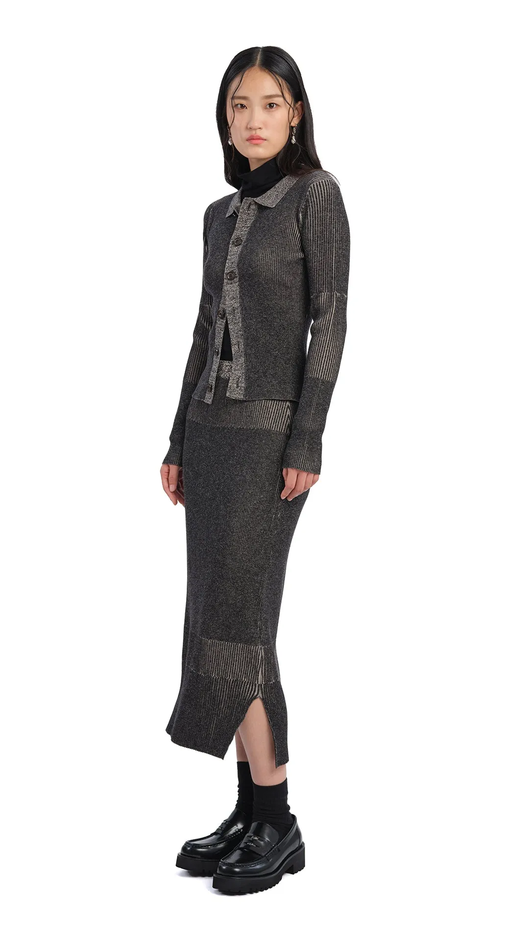 Knitted Two Tone Pencil Skirt sold by INITIAL Fashion product image thumbnail 5