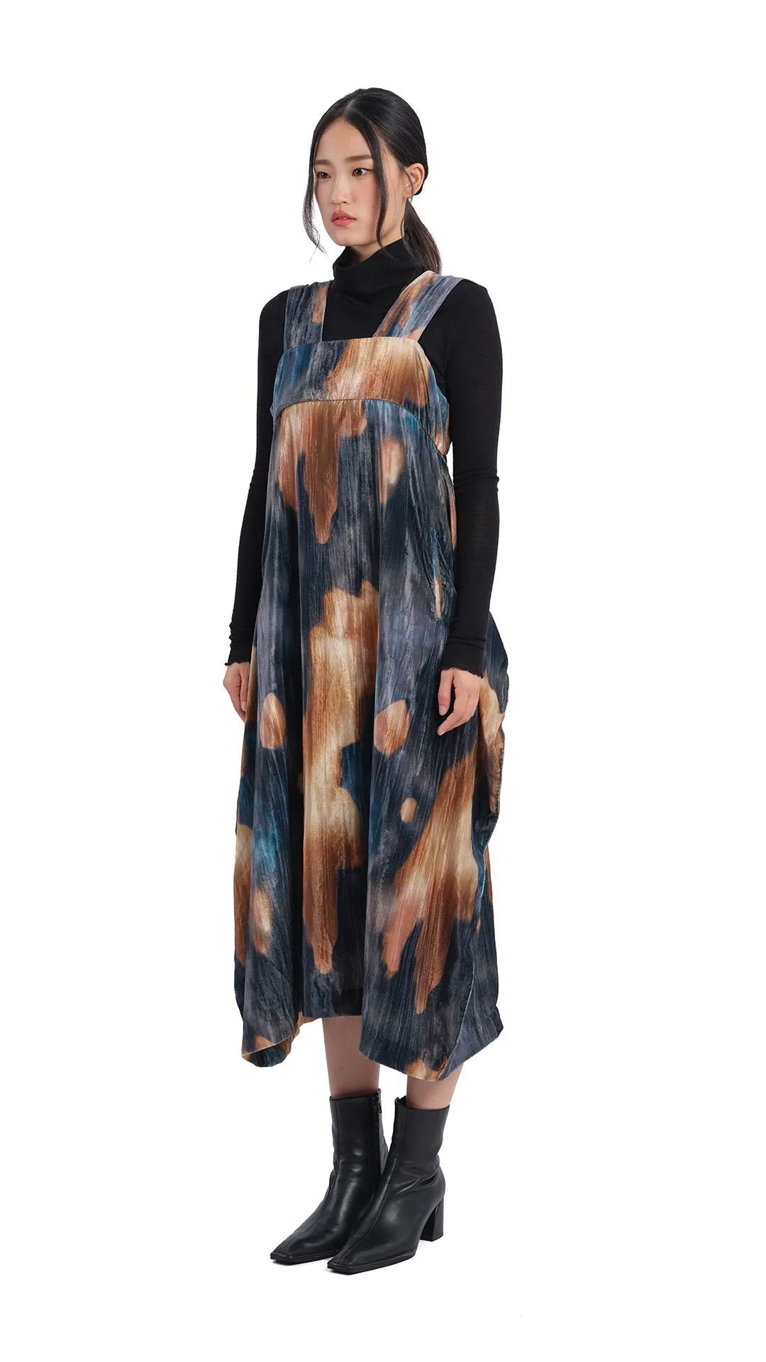 Watercolour Graphic Velour Printed Dress sold by INITIAL Fashion product image thumbnail 3
