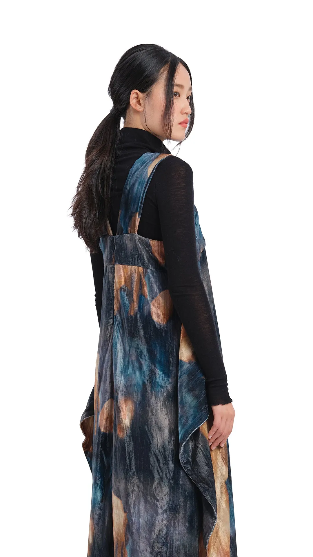 Watercolour Graphic Velour Printed Dress sold by INITIAL Fashion product image thumbnail 5