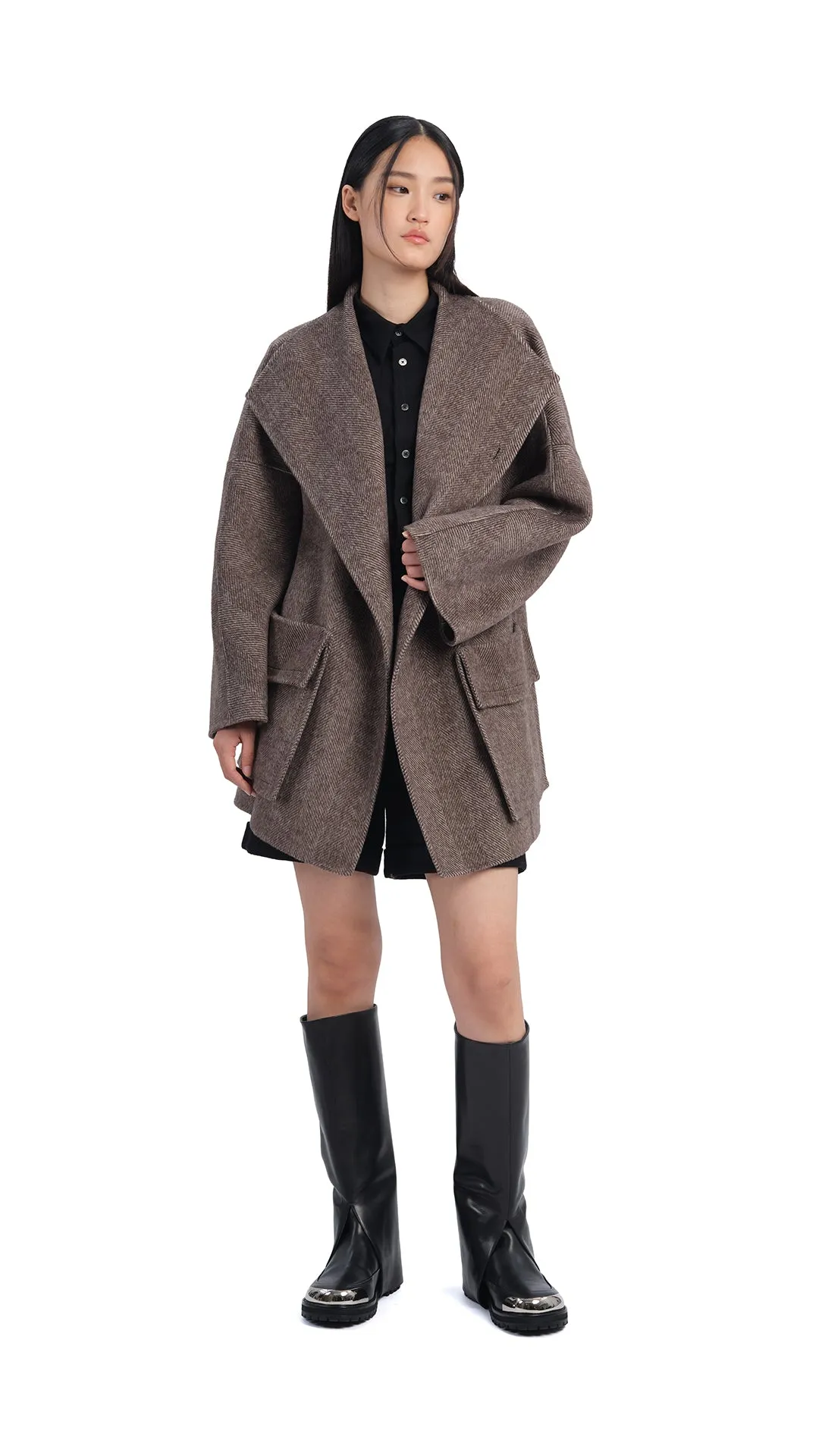 Herringbone Double Face Jacket sold by INITIAL Fashion product image thumbnail 4