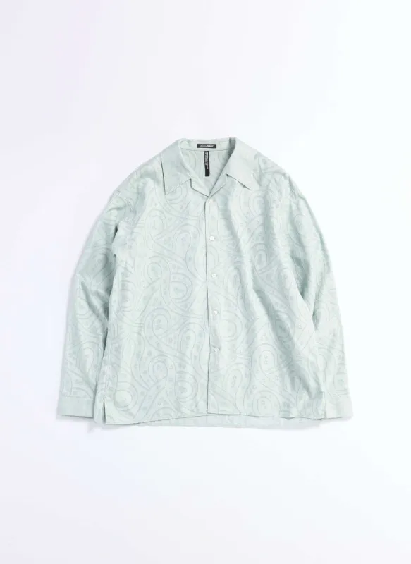Dyed Cotton Leno Open Collar Long Sleeve Shirt sold by INITIAL Fashion