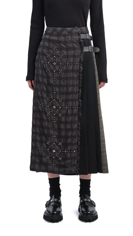 Checker Studs Hostess Skirt sold by INITIAL Fashion