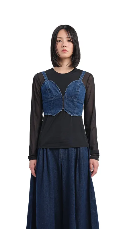 Denim Bustier sold by INITIAL Fashion
