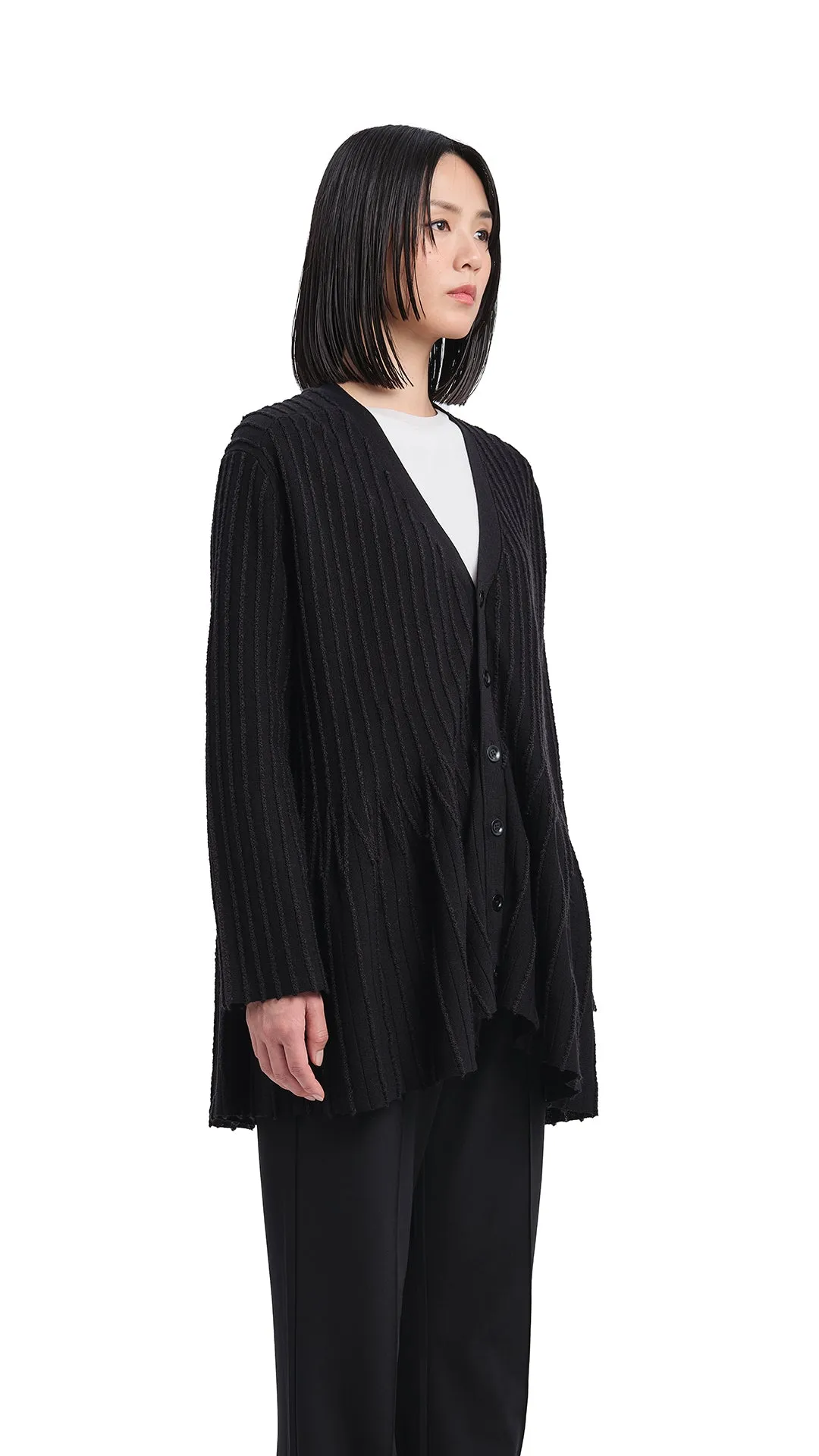 Oversized Flare-hem Cardigan sold by INITIAL Fashion product image thumbnail 2