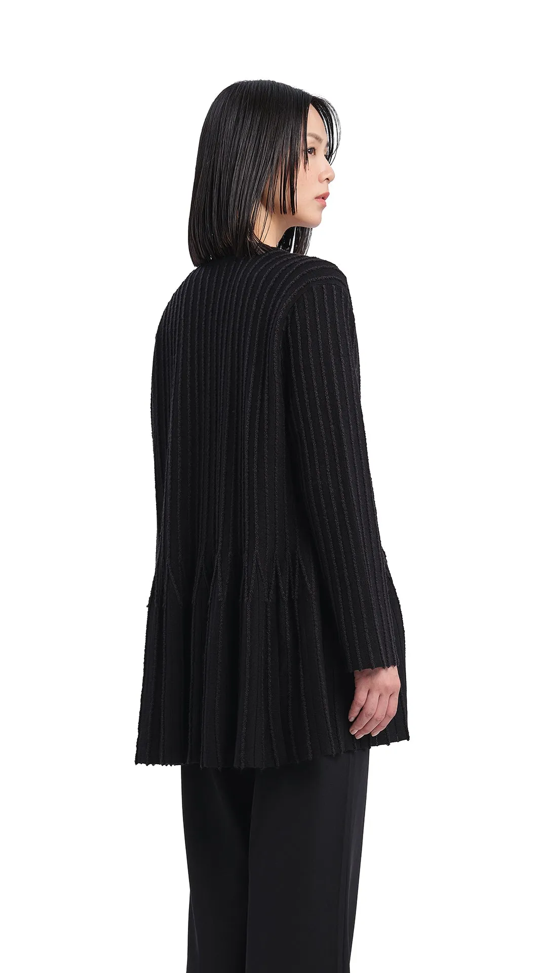 Oversized Flare-hem Cardigan sold by INITIAL Fashion product image thumbnail 3