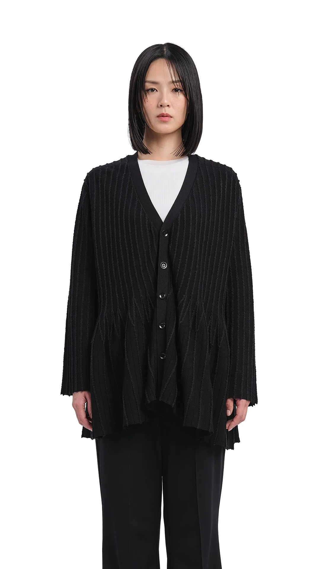 Oversized Flare-hem Cardigan sold by INITIAL Fashion