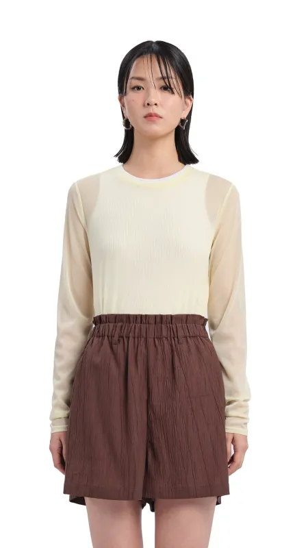 Mock-neck Sheer Top sold by INITIAL Fashion