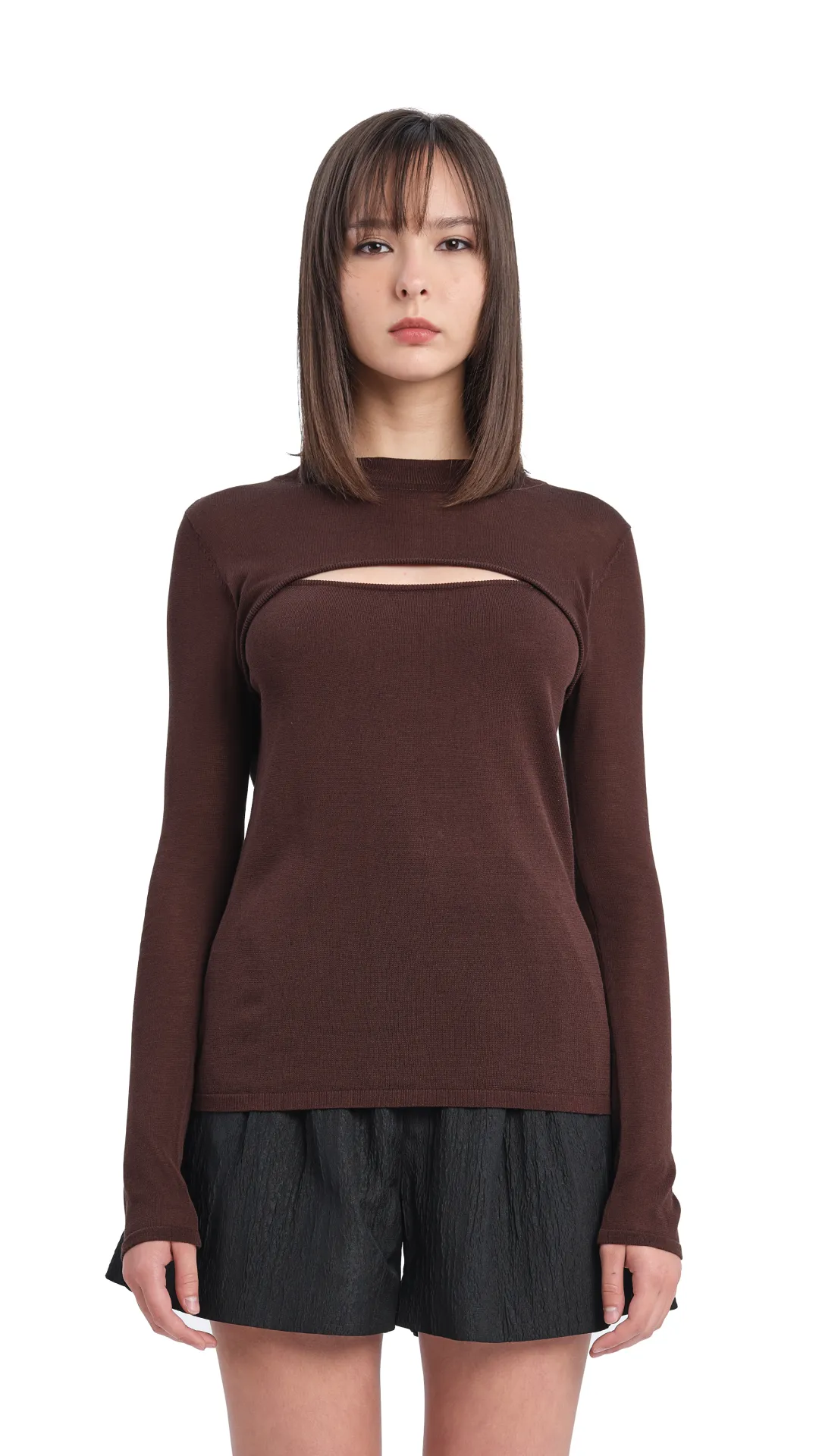 Acetate Sheer Cut Out Sweater sold by INITIAL Fashion