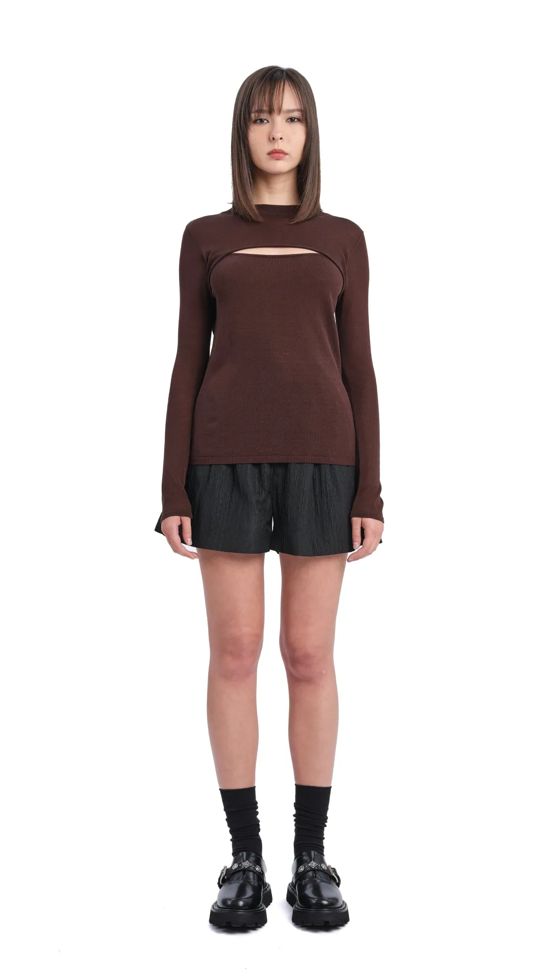 Acetate Sheer Cut Out Sweater sold by INITIAL Fashion product image thumbnail 4