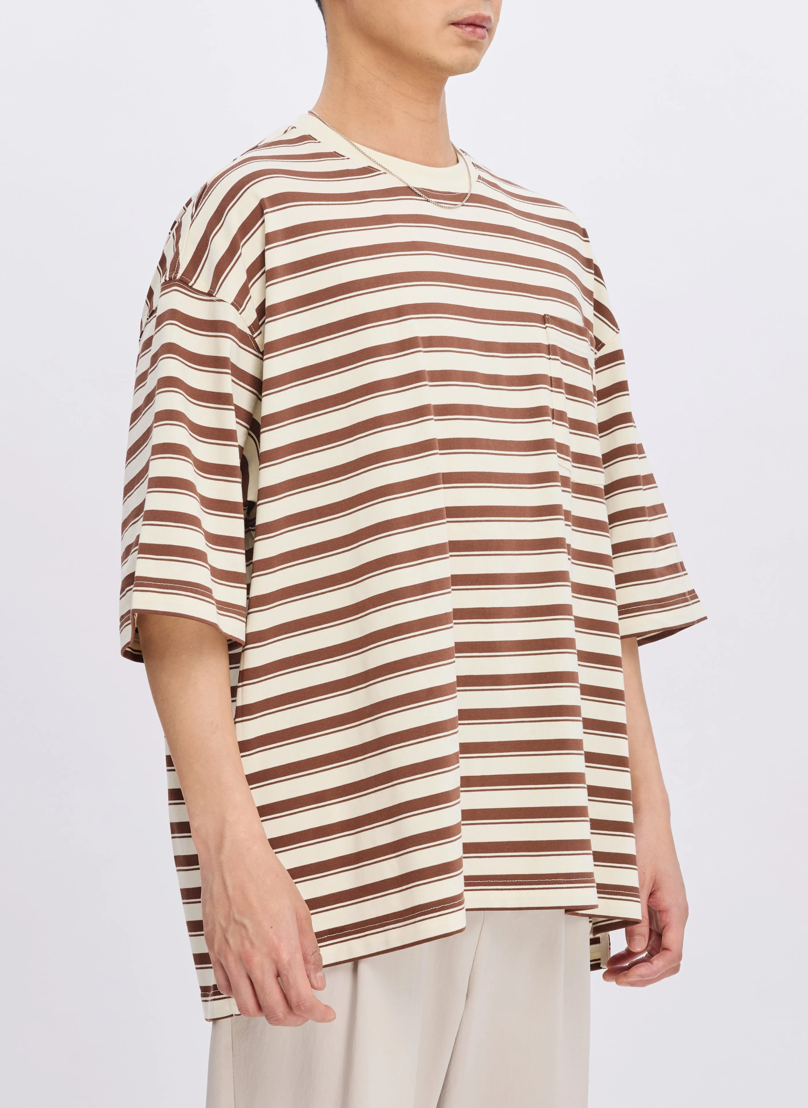 230G Jacquard Short Sleeves Border Tops sold by INITIAL Fashion product image thumbnail 3