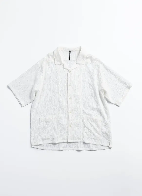 Rayon Nylon Distort Lace Open Collar Shirt sold by INITIAL Fashion