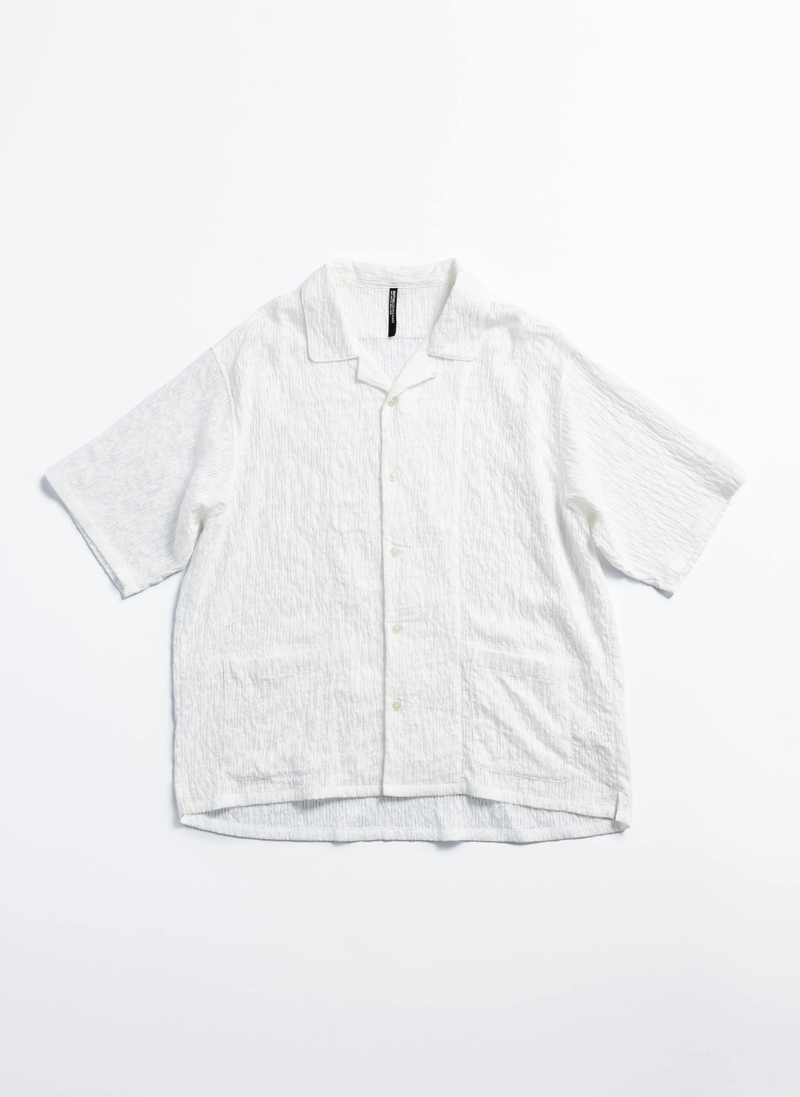 Rayon Nylon Distort Lace Open Collar Shirt sold by INITIAL Fashion