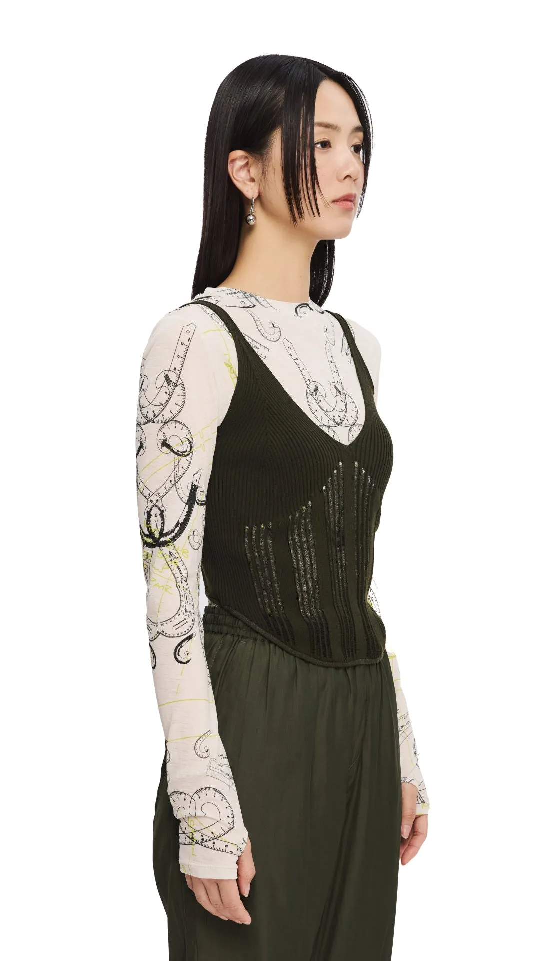 Drop Stitch Knitted Bustier sold by INITIAL Fashion product image thumbnail 2