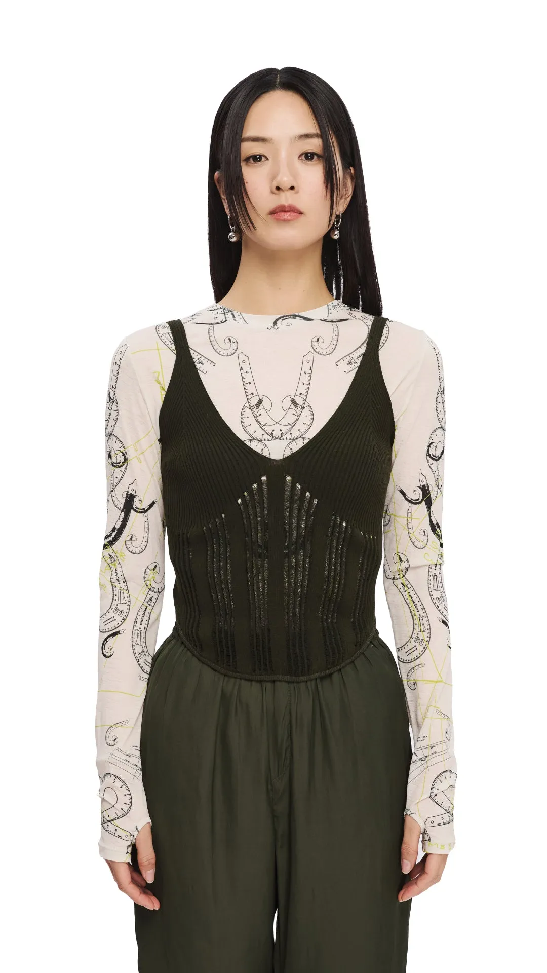 Drop Stitch Knitted Bustier sold by INITIAL Fashion