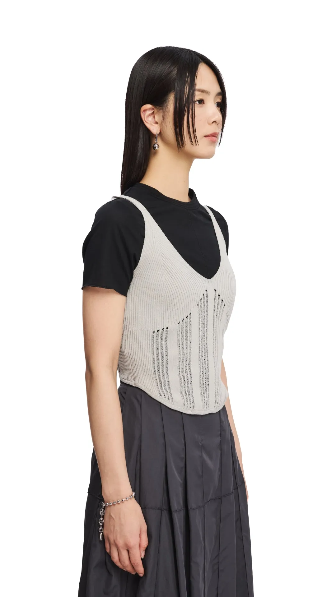 Drop Stitch Knitted Bustier sold by INITIAL Fashion product image thumbnail 3