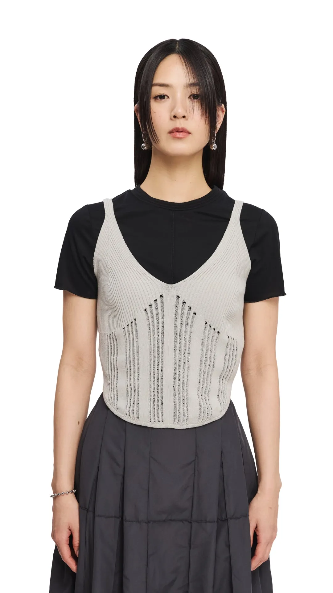 Drop Stitch Knitted Bustier sold by INITIAL Fashion