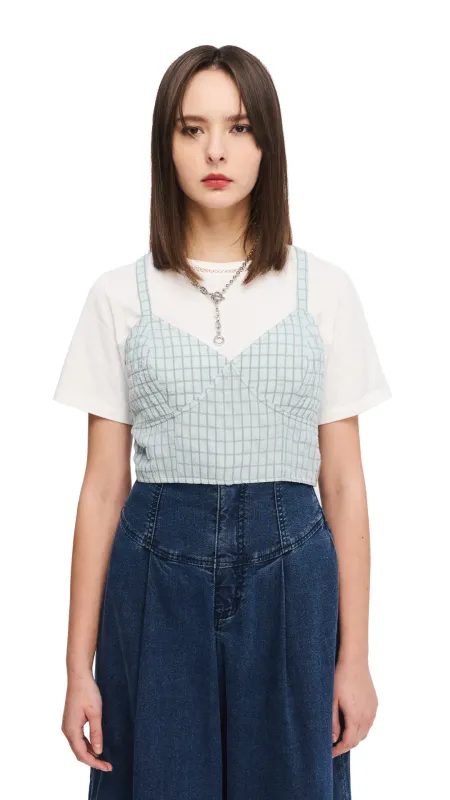 Wrinkle Chiffon Bra Top sold by INITIAL Fashion