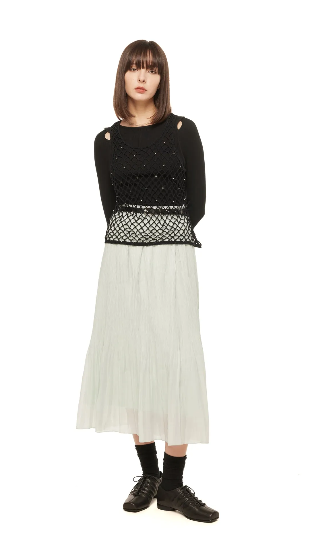 Square-Toe Lace-Up Ballet Shoes sold by INITIAL Fashion product image thumbnail 2