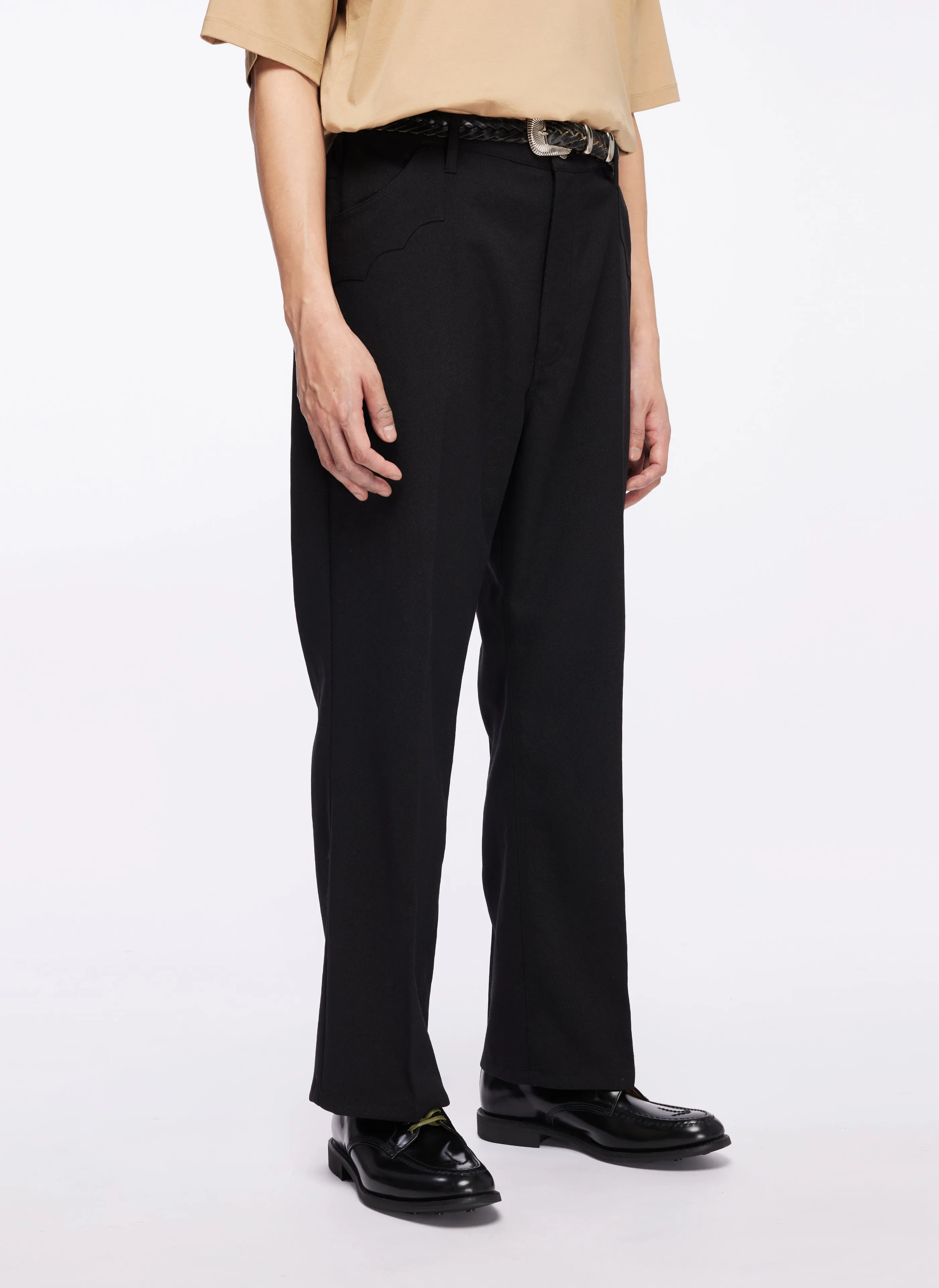 Wool Like Polyester Boot Cut Flare Pants sold by INITIAL Fashion product image thumbnail 3