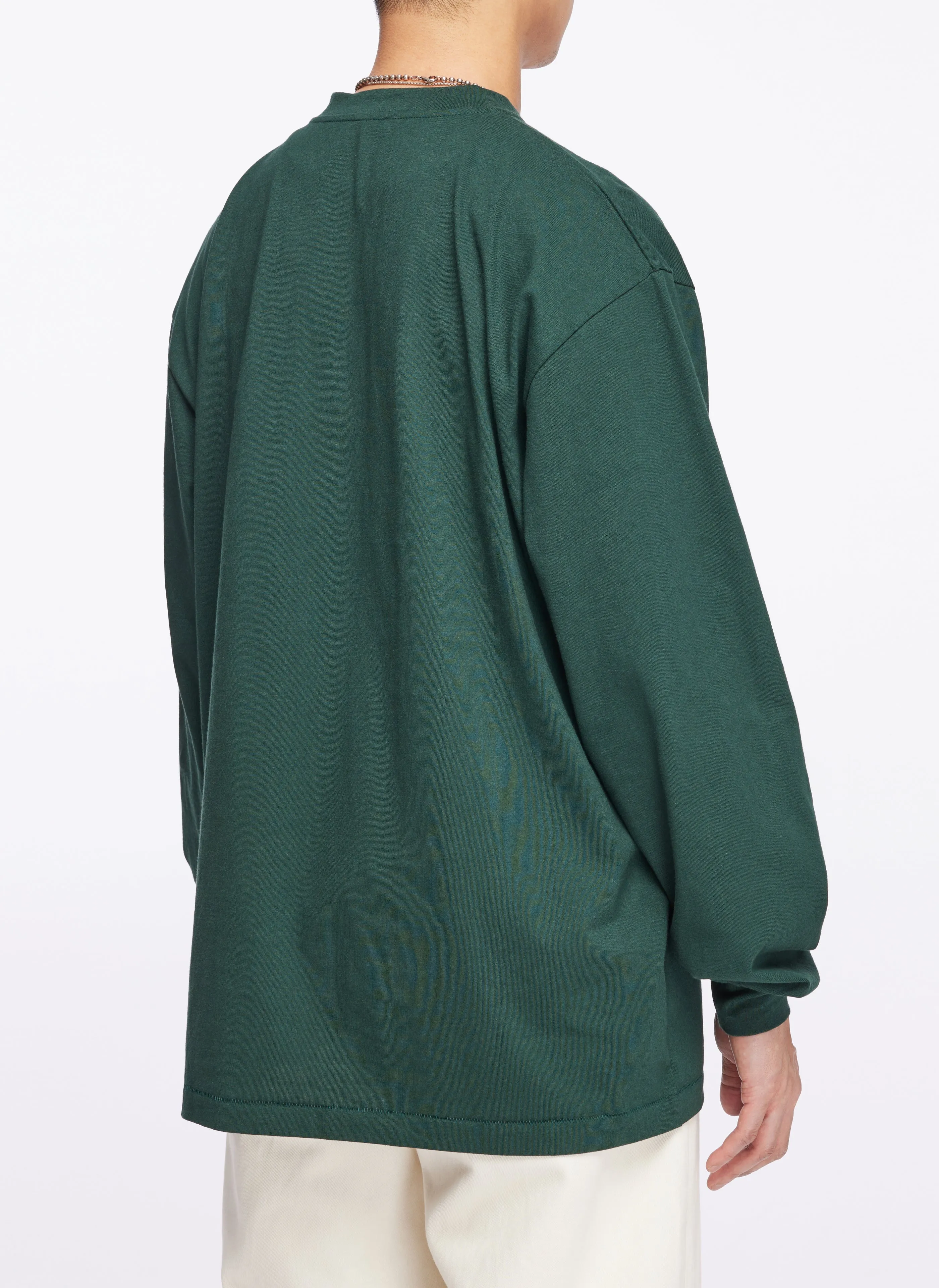 220G Cotton Single Jersey Henley Neck Long sleeve Top sold by INITIAL Fashion product image thumbnail 4