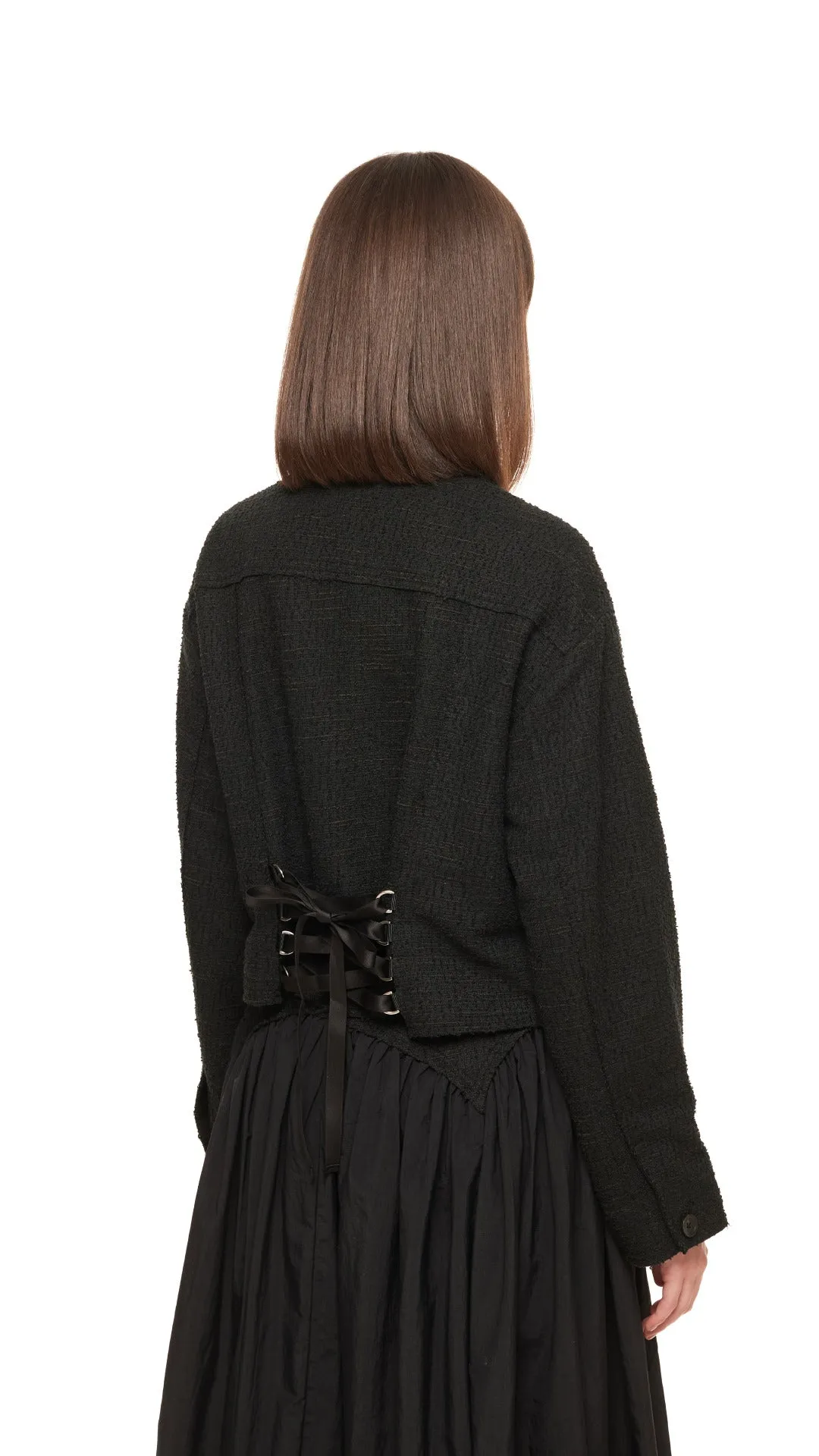 Tweed Lace-Up Jacket sold by INITIAL Fashion product image thumbnail 3