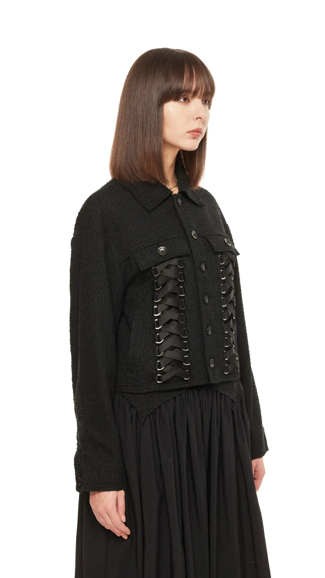 Tweed Lace-Up Jacket sold by INITIAL Fashion product image thumbnail 2