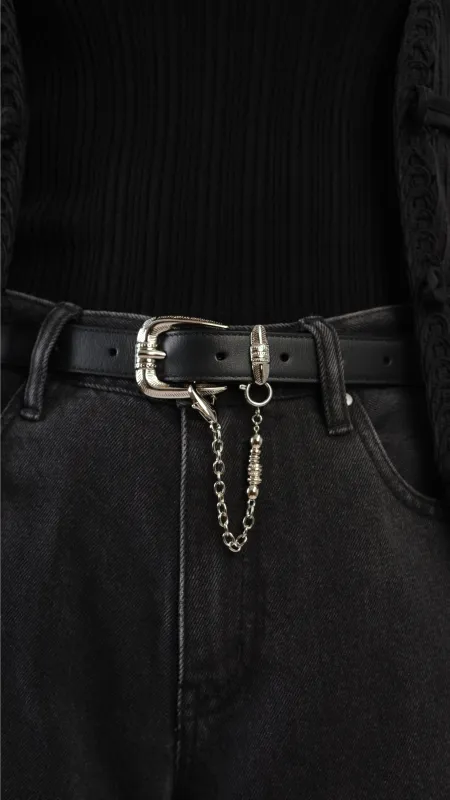 Rebuild Wasteland Leather Belt With Detachable Charm sold by INITIAL Fashion