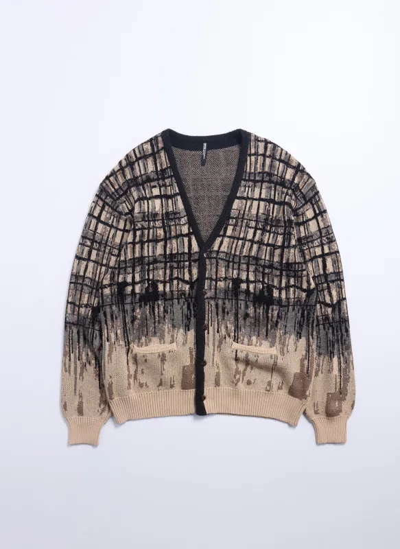 Viscose Nylon Hand Draw Checkers Cardigan sold by INITIAL Fashion