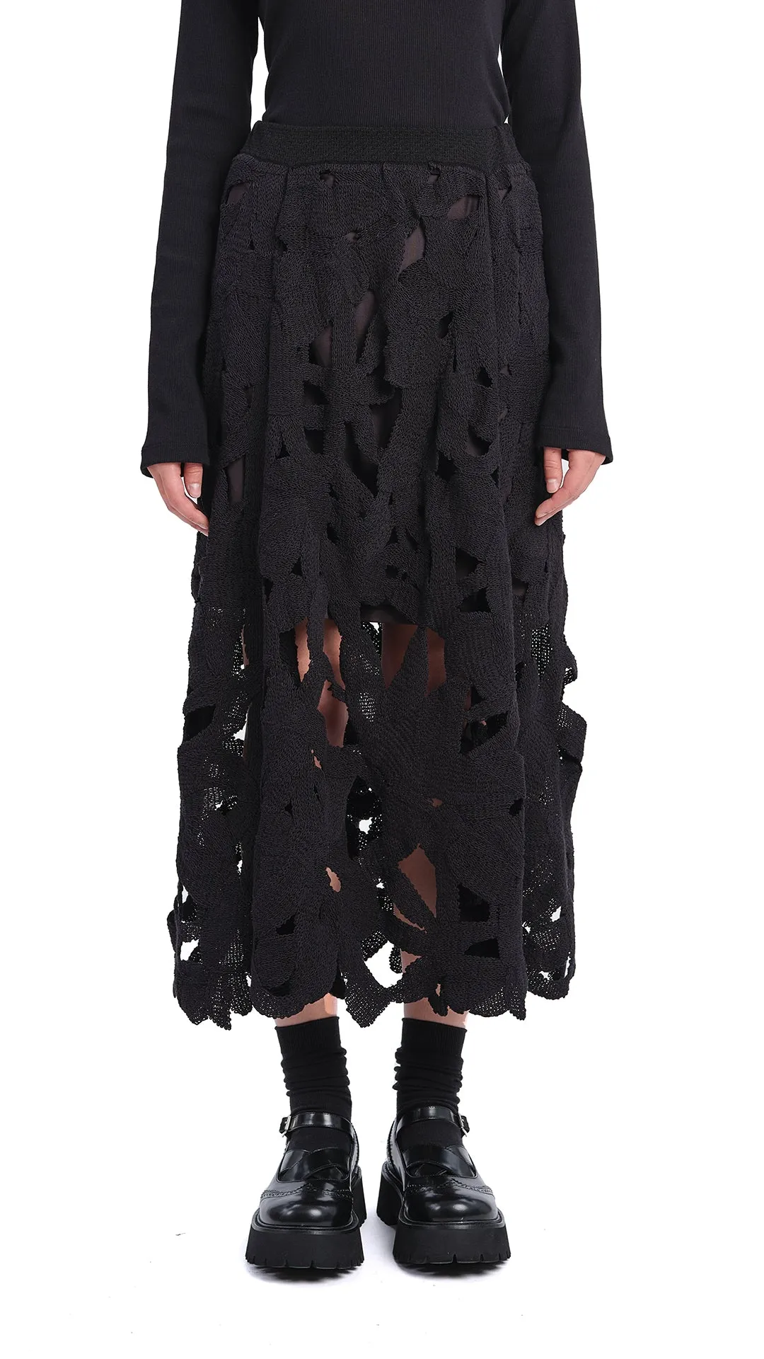 Crochet A-line Skirt sold by INITIAL Fashion