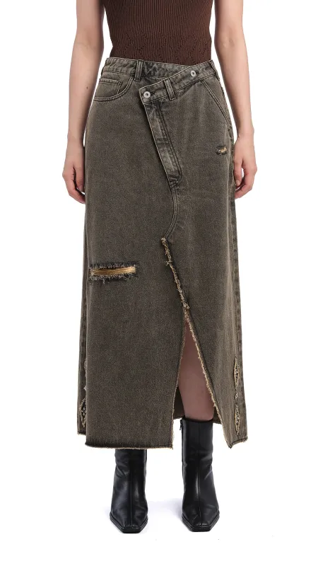 Soil Denim Studded Maxi Skirt sold by INITIAL Fashion