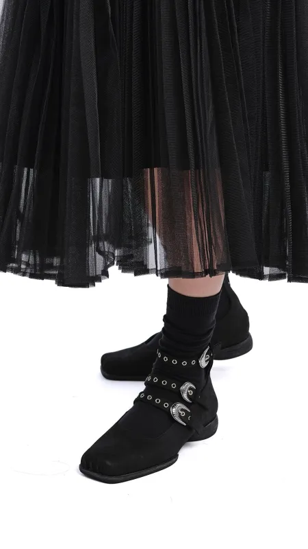 Square-toe Buckle Ballerina Flats sold by INITIAL Fashion