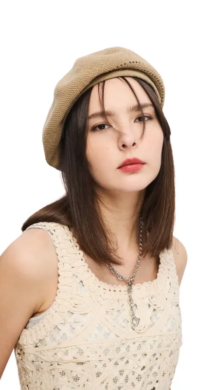 Cotton Beret With Brim sold by INITIAL Fashion