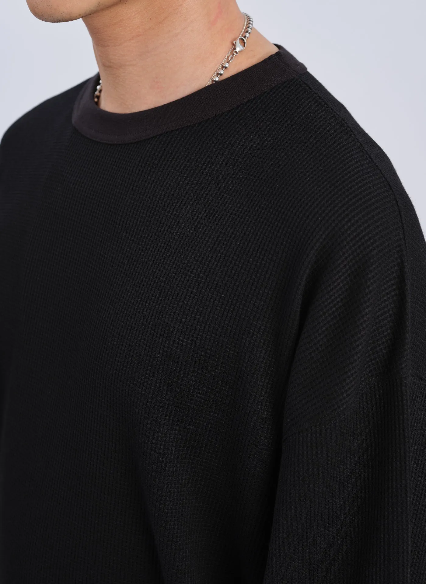 240G Cotton Polyester Waffle Long Sleeve Baseball Top sold by INITIAL Fashion product image thumbnail 5