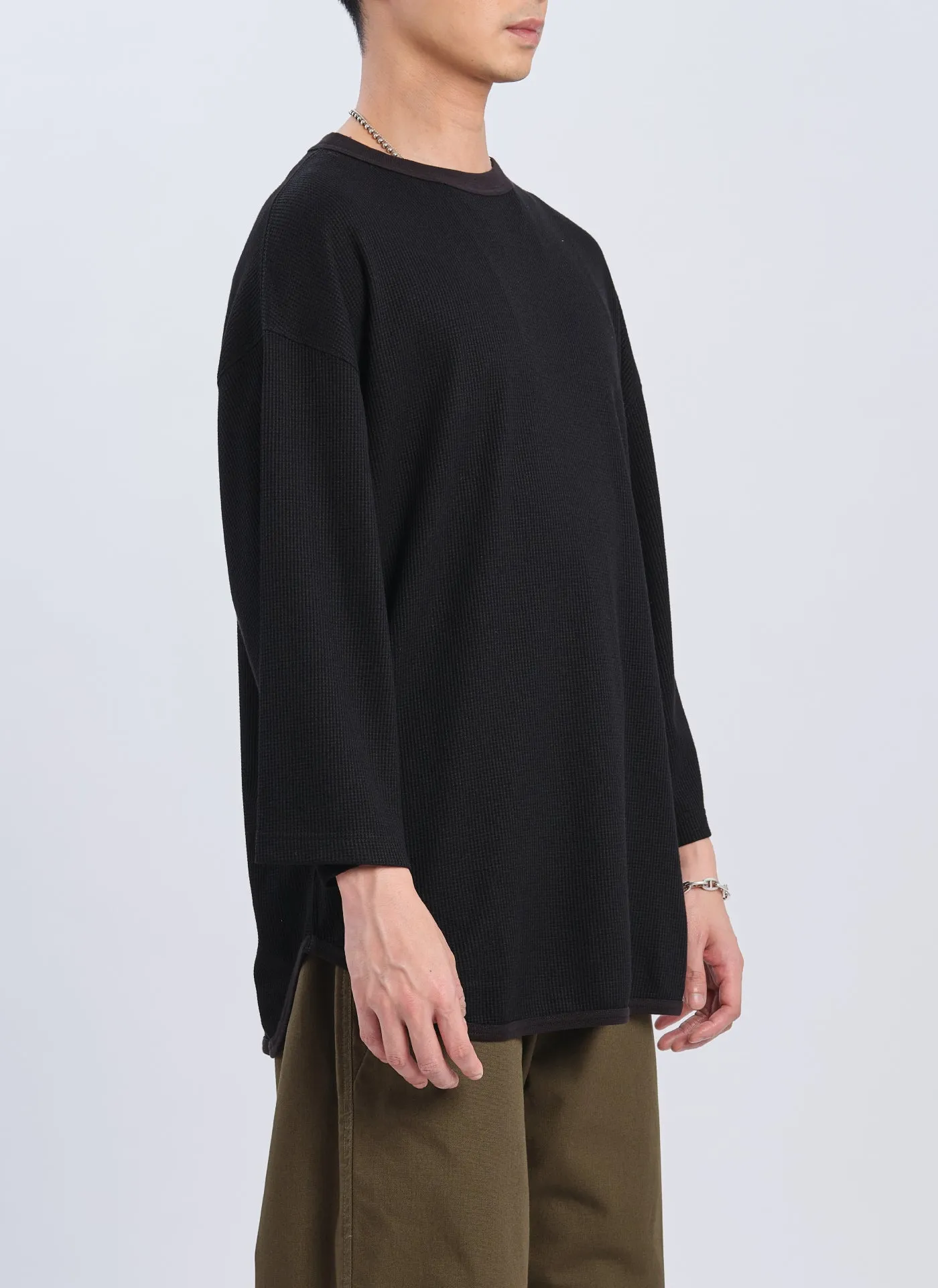 240G Cotton Polyester Waffle Long Sleeve Baseball Top sold by INITIAL Fashion product image thumbnail 3