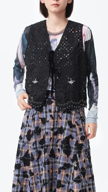 Cord Embroidery Waistcoat sold by INITIAL Fashion