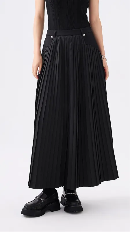 Front Pleated Flare Skirt sold by INITIAL Fashion