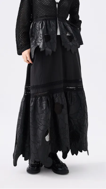 Faux Leather Patch Skirt sold by INITIAL Fashion
