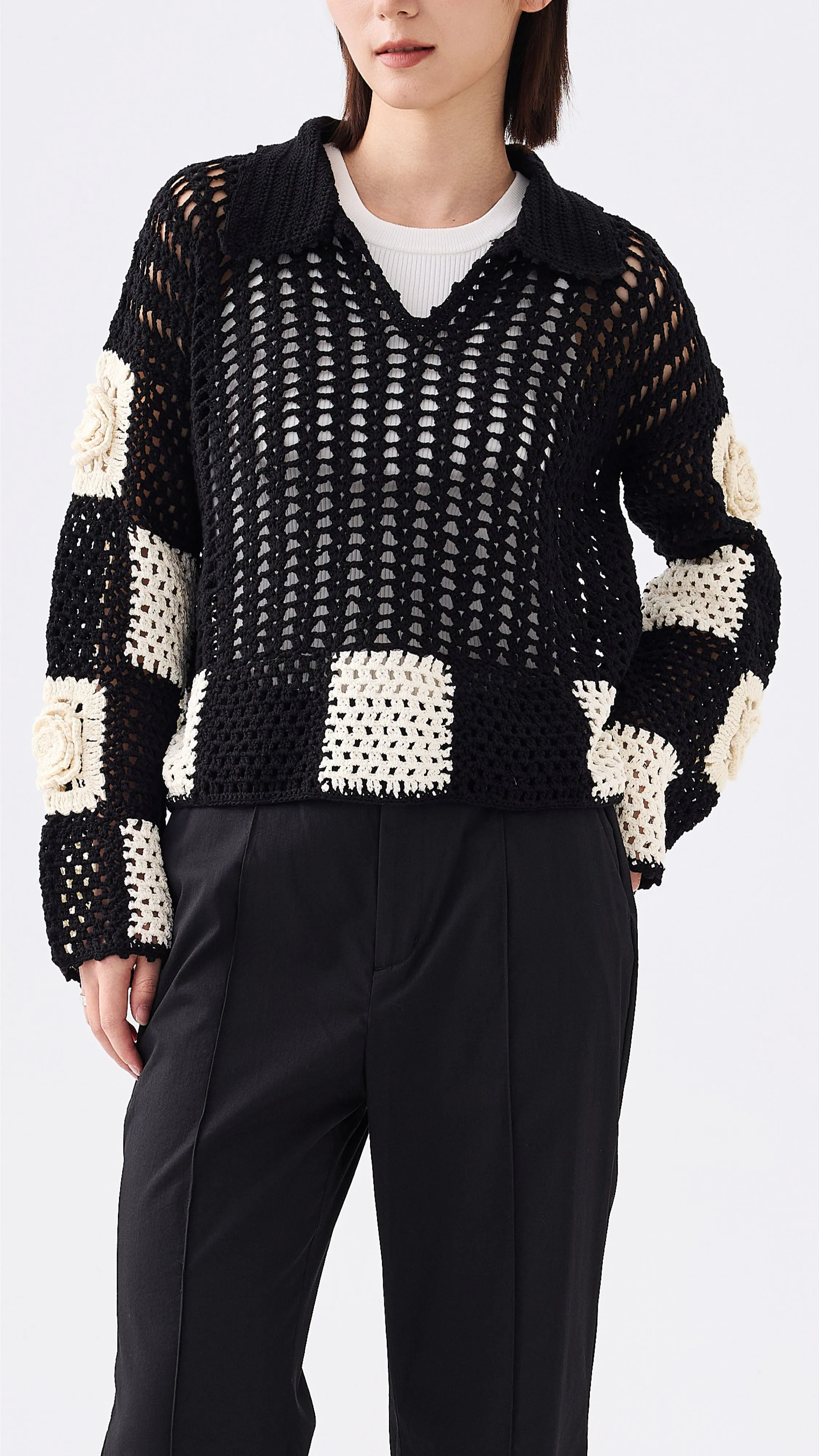 3D Crochet Sweater sold by INITIAL Fashion product image thumbnail 2