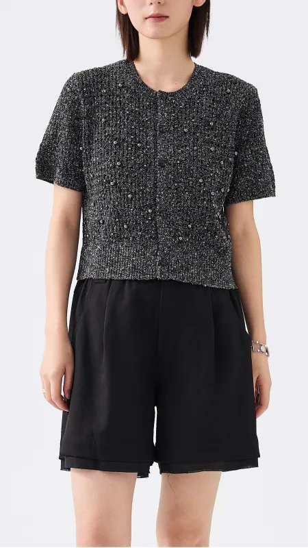 Metallized Knit Cardigan sold by INITIAL Fashion