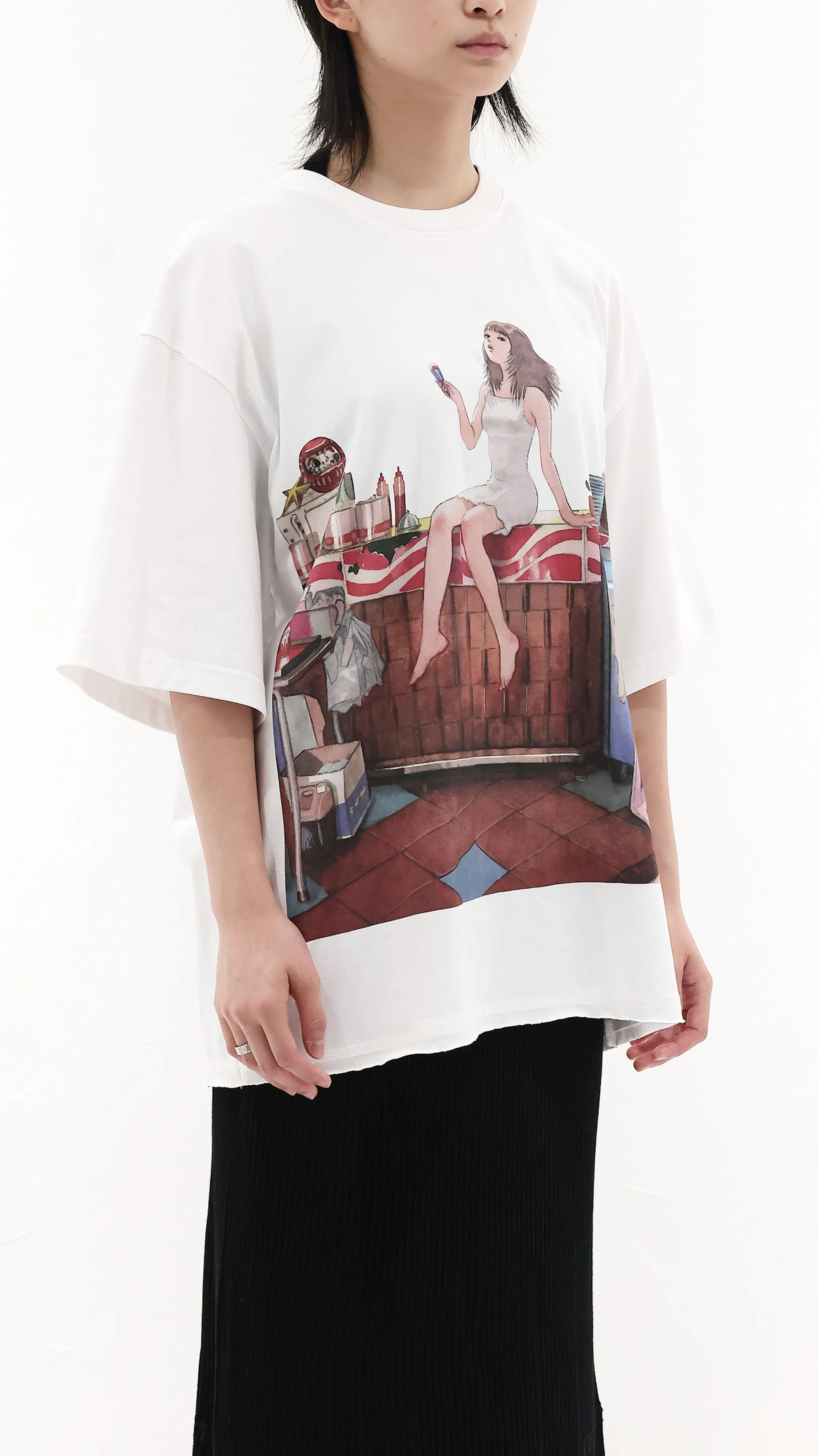 INITIAL x Little Thunder Oversize Washed Print-Tee sold by INITIAL Fashion product image thumbnail 2