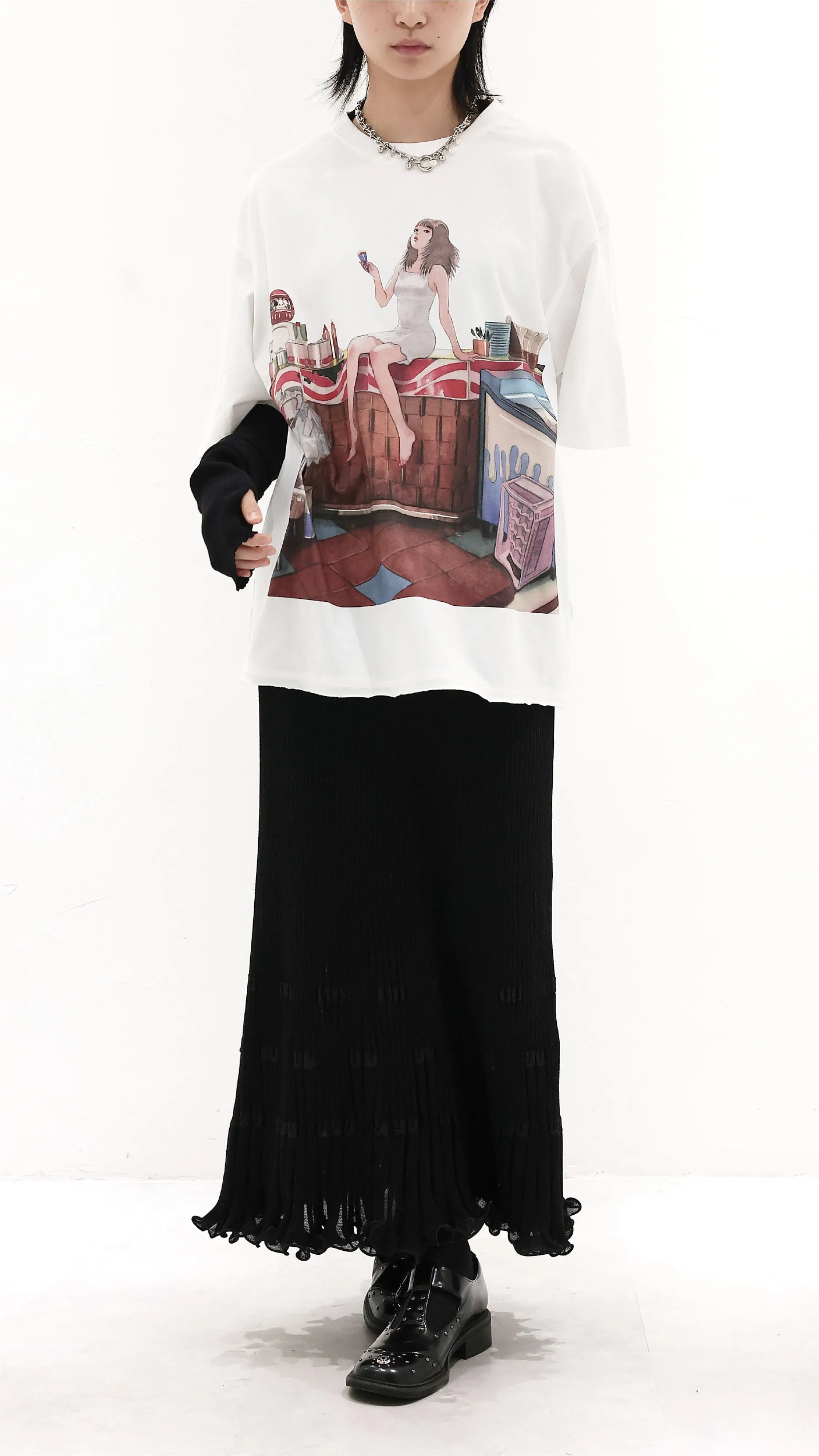 INITIAL x Little Thunder Oversize Washed Print-Tee sold by INITIAL Fashion product image thumbnail 4