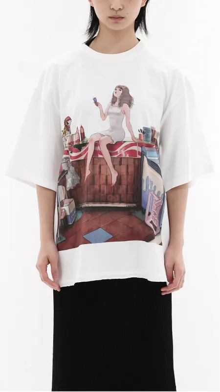 INITIAL x Little Thunder Oversize Washed Print-Tee sold by INITIAL Fashion