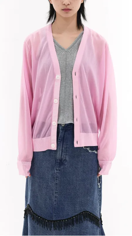 Cropped Sheer Cardigan sold by INITIAL Fashion